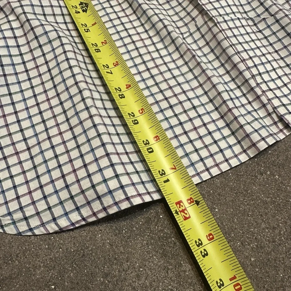 Ralph Lauren Shirt Mens L Cream Plaid Classic Gingham Oxford Check Preppy Casual
